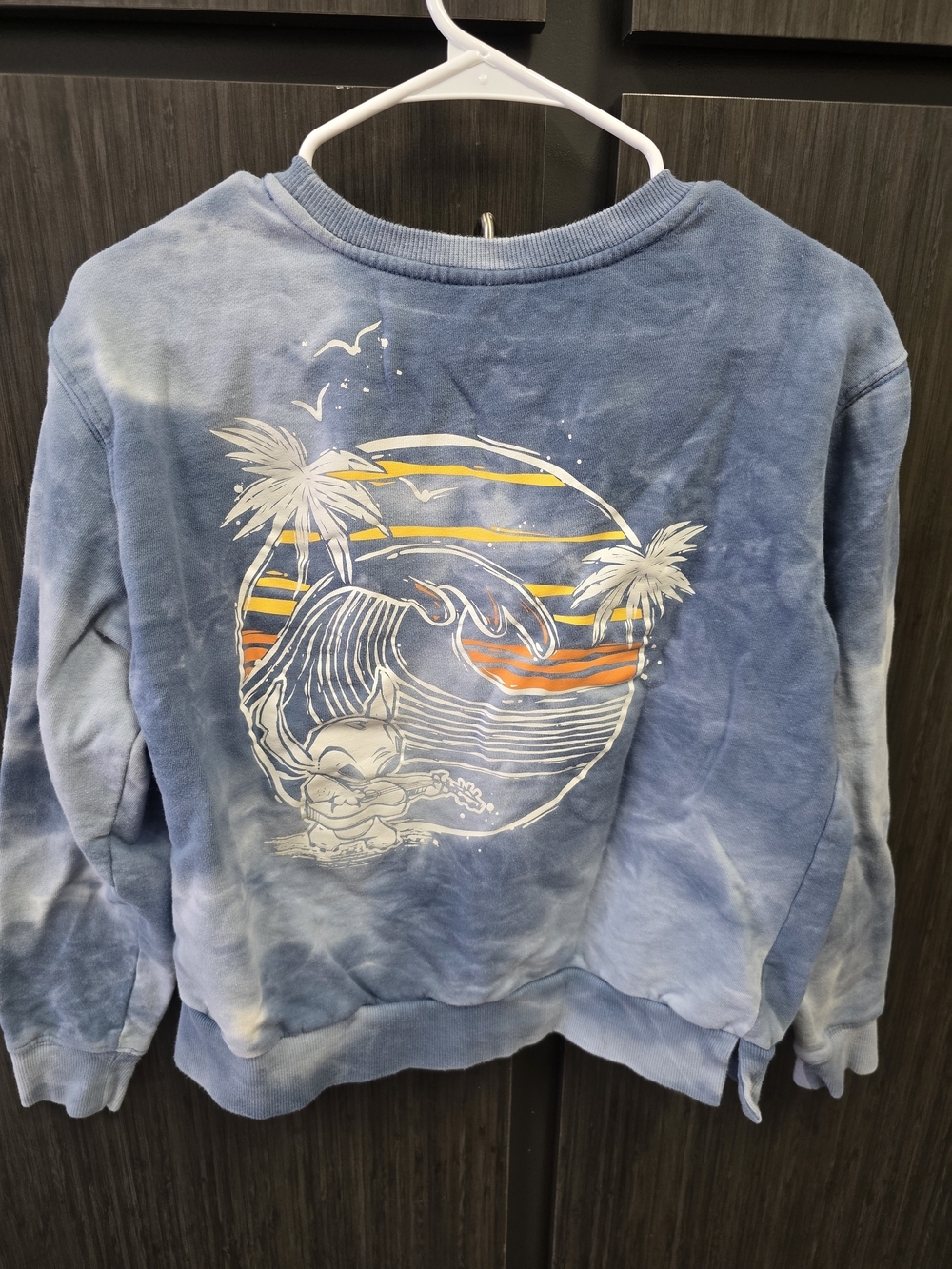 Disney Lilo & Stitch Blue Tie Dye Crewneck Sweatshirt Women's Medium